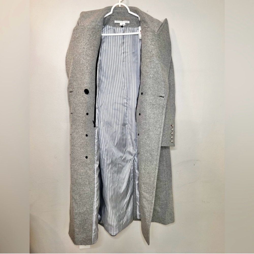 Veronica Beard Nalida Overcoat Grey Size 6 Wool Cashmere Long Cardigan Coat - Picture 9 of 12